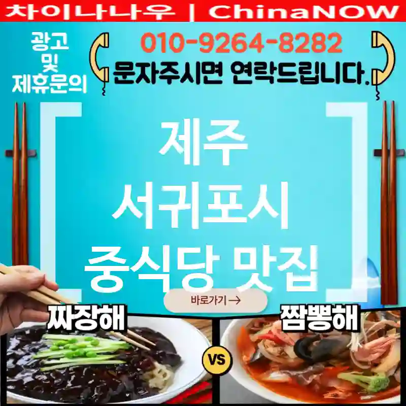 제주 서귀포시 중식당 💕개인 식사 추천🧍 중식당🇨🇳 TOP 5 (✅혼밥 가능🧍 ✅조용한 공간🌱 ✅좌석 예약을 미리 확인📋)