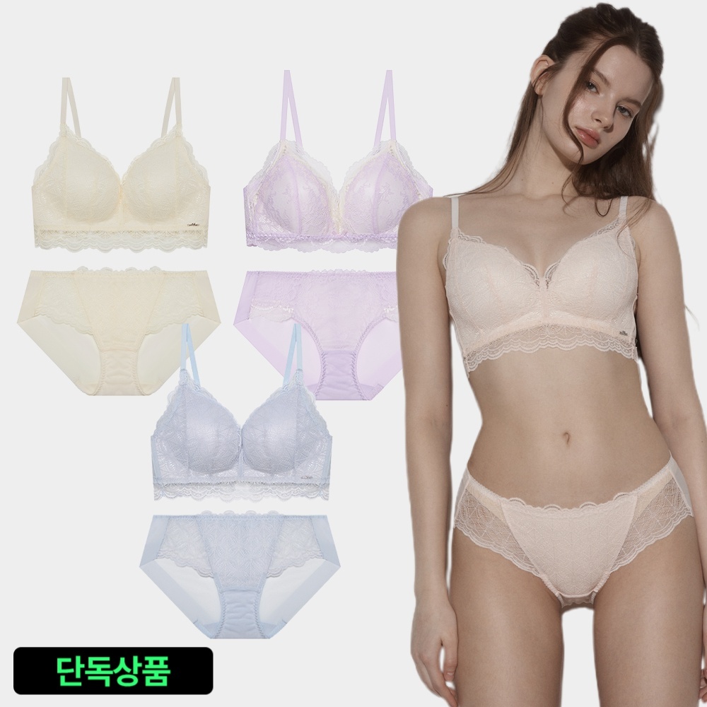 [3SET] 에블린 레이스/솔리드 볼륨 브라렛 팬티 세트 솔직 리뷰