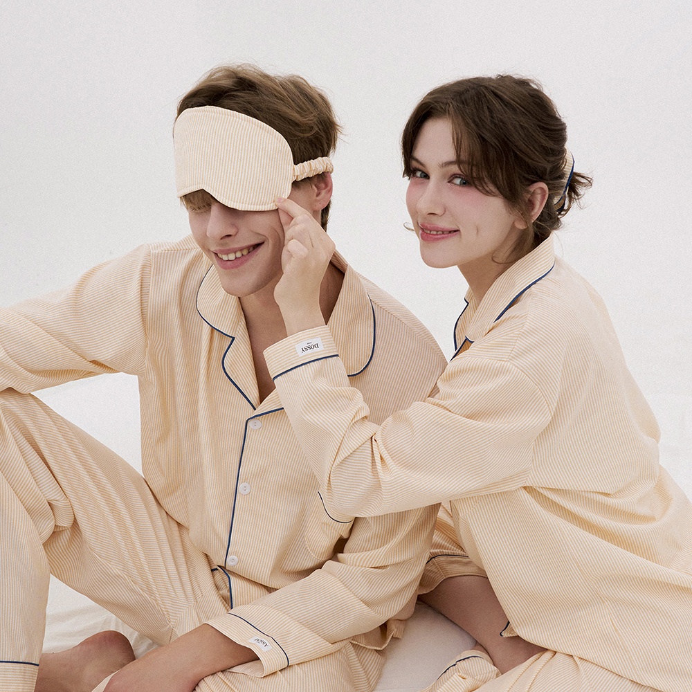 [도씨] 실크핏 클린 긴팔 카라 커플 잠옷 세트 홈웨어 후기, 정말 필수템
