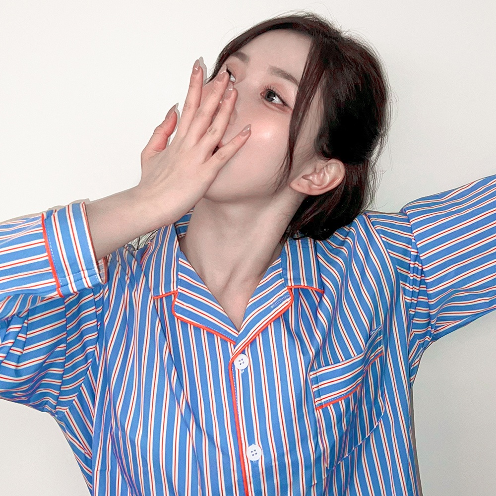 [해원Pick] 실크핏 시에르 긴팔 카라 커플 잠옷 세트 홈웨어, 이제는 필수 아이템
